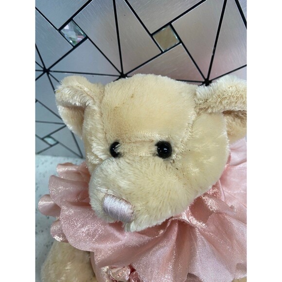 VTG Dan Dee Teddy Bear Plush Holding Pink Heart Picture Frame 8in - Picture 3 of 11